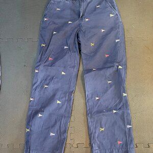 Mens Polo Ralph Lauren sail flag pants in navy blue cotton